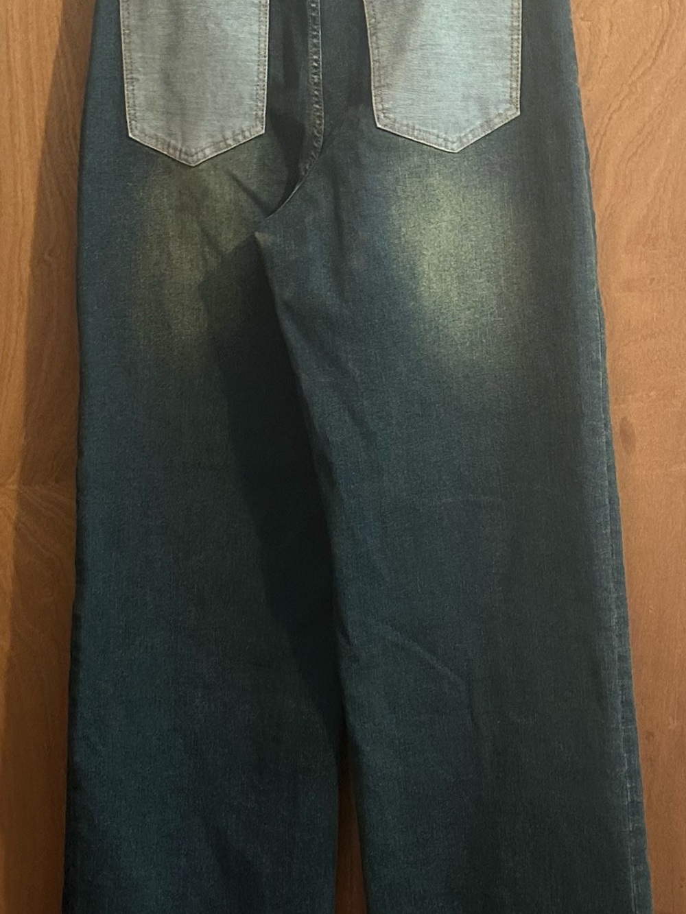 Fashion Nova Women's Wide Leg Jeans in Dark Blue with Light Back Pockets Size 11